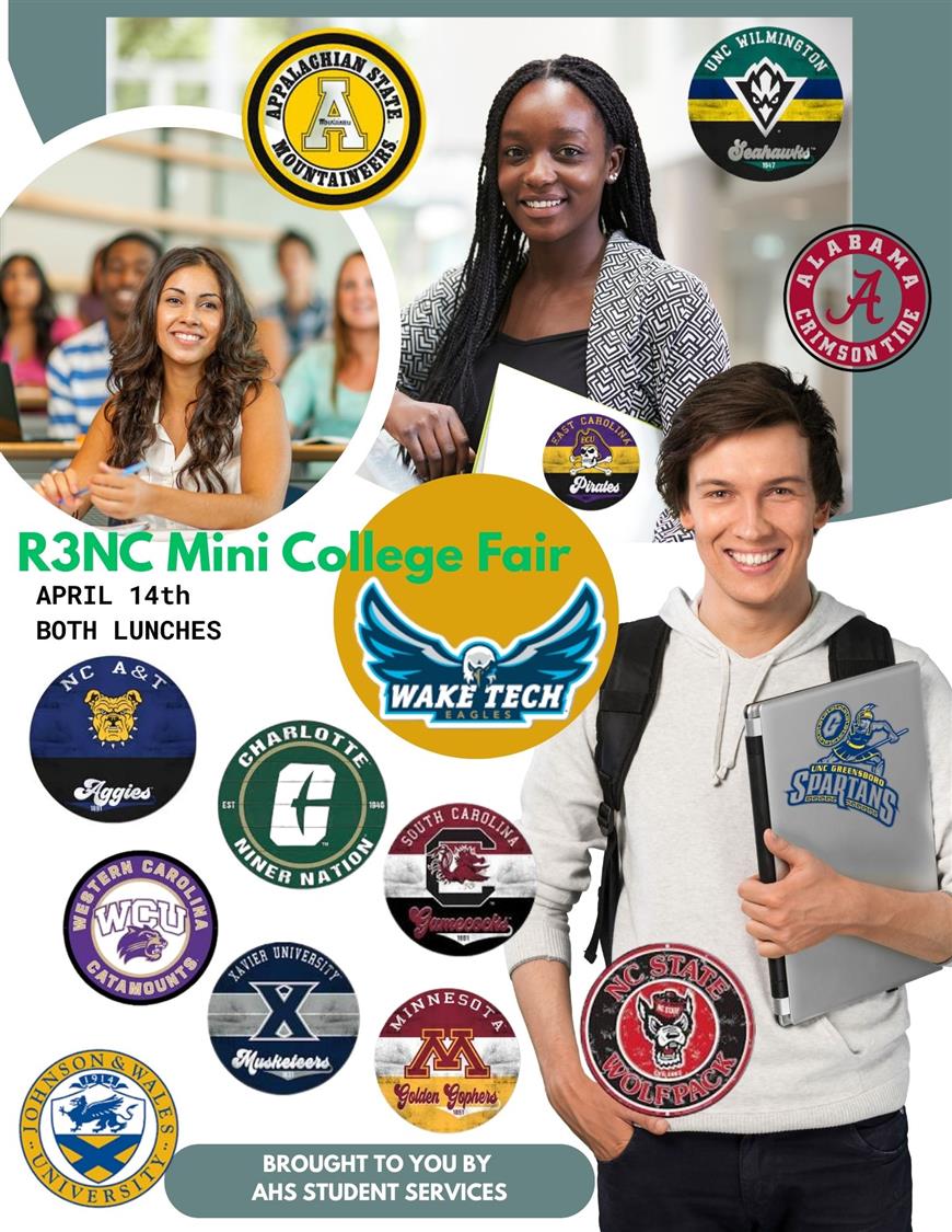 R3NC Spring College Fair April 14th during both lunches